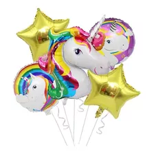 Globos Unicornio Estrella Feliz Cumpleaños Decoración Fiesta