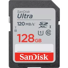 Cartão De Memória Sdxc Sandisk 128gb Ultra 120mb/s Classe 10