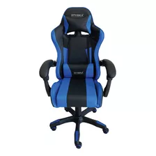 Silla Gamer Ergonómica Reclinable Súper Cómoda - Styrka Color Azul Material Del Tapizado Cuero Sintético