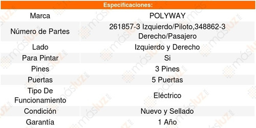 Set 2 Espejos Polyway Mazda 3 14_18 Foto 3