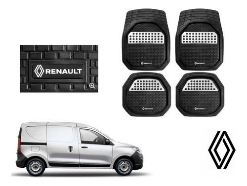 Tapetes 3d Logo Renault + Cubre Volante Kangoo 2015 A 2023 Foto 2