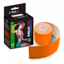 Fita Kinésio Tape Bandagem Elás. Kelogel Premium 5cmx5m 1un Cor Laranja
