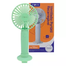 Ventilador De Mão Portátil C/ Suporte Celular 3 Velocidades Cor Da Estrutura Verde Cor Das Pás Verde Diâmetro 20 Material Das Pás Plástico 110v/220v