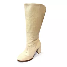 Botas Bucaneras Vizzano Mujer Caña Alta Lezard Taco 7cm 3086