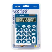 Blister Calculadora Azul Y Blanco 10 Digitos