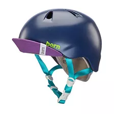 Bern - Casco Nina Para Niños, Azul Marino Satinado Con Viser