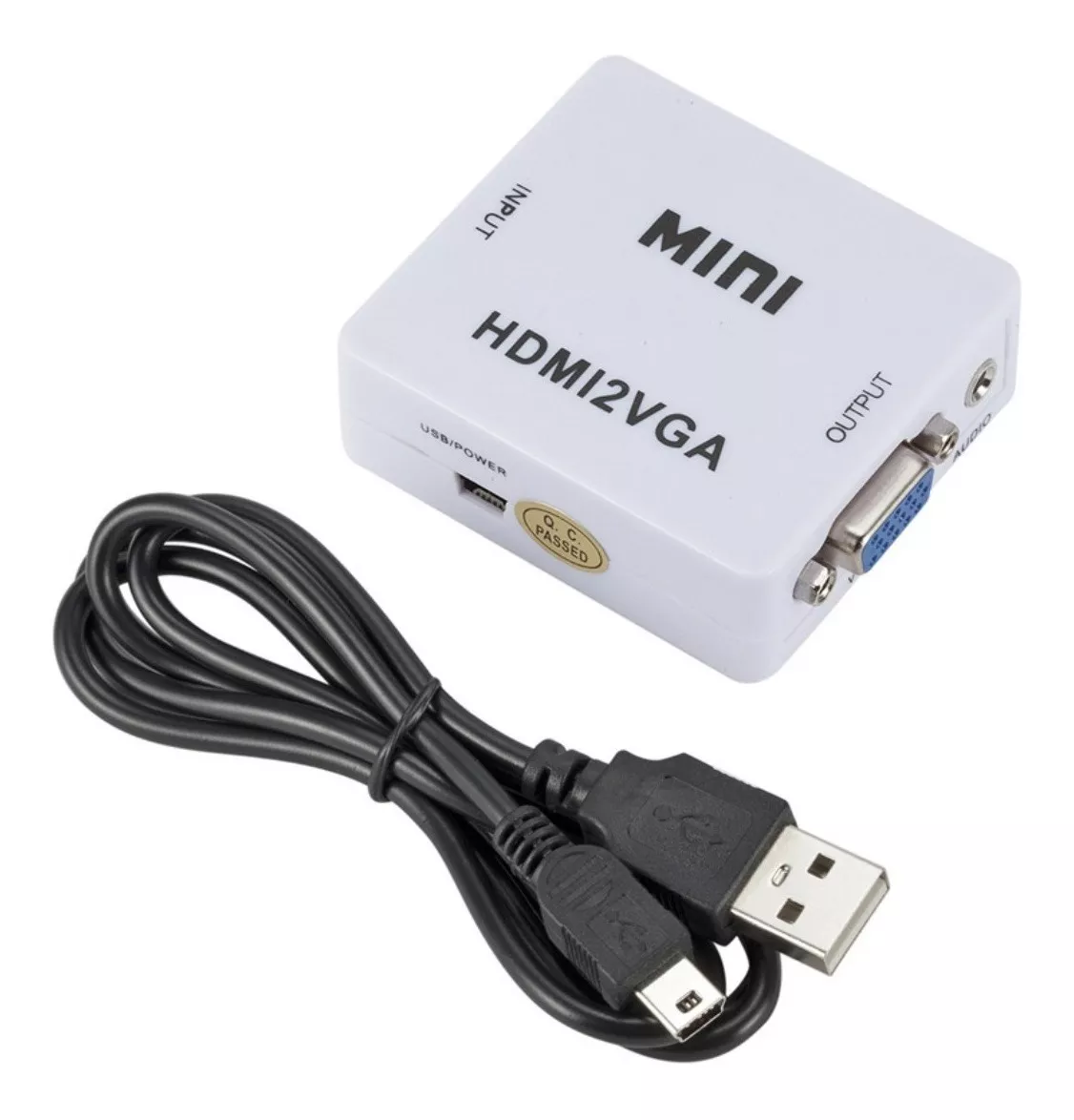 Mini Adaptador Hdmi2vga Conversor Para Audio E Video