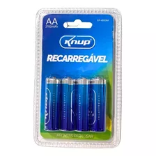 Kit 4 Pilhas Aa Recarregável Mah 2700 Knup