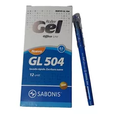 12 Boligrafo Gel Sabonis Gl-504 Color De La Tinta Azul Color Del Exterior Negro