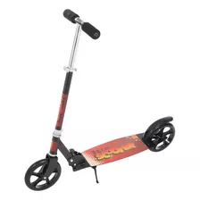 Scooter Patín Para Niños Aeiou 673 Monopatín Ajustable Color Negro Estampado