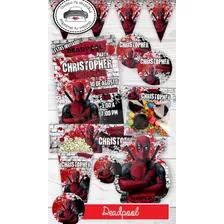Kit Imprimible Deadpool Invitación Etiquetas Candy Bar