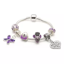 Liberty Charms Pulsera Con Dijes Chapada En Plata Para Niñas