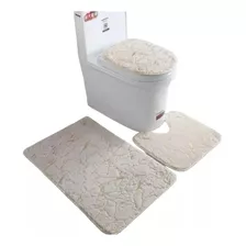 Juego De Baño Set 3 Piezas Posa Pies Ducha Cubre Wc Dt