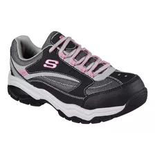 Zapato Zapatilla De Seguridad Mujer Skechers Biscoe Rosado