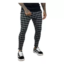 Calça Masculina Xadrez Quadriculada Exclusiva Az