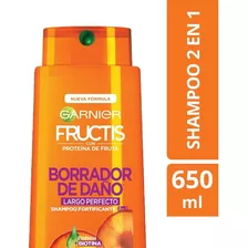 Shampoo Fructis 2 En 1 Borra El Daño Largo Perfecto 650 Ml