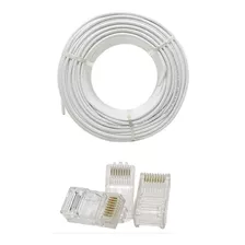 Kit Cabo Rede 100m Branca Cat 5 De 4 Pares + 10 Plugs Rj45