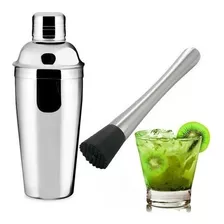 Coqueteleira Inox 750ml Drinks + Socador De Limão Drinks 