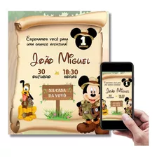 Convite Aniversário Digital Mickey Safari Para Whatsapp