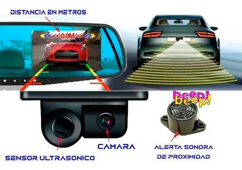 Espejo Retrovisor Dvr Sensor Y Camara De Reversa Logo Buik Foto 3