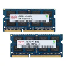 Memória Ram Notebook Hynix 2 X 4gb = 8gb Ddr3 1066mhz 8500s