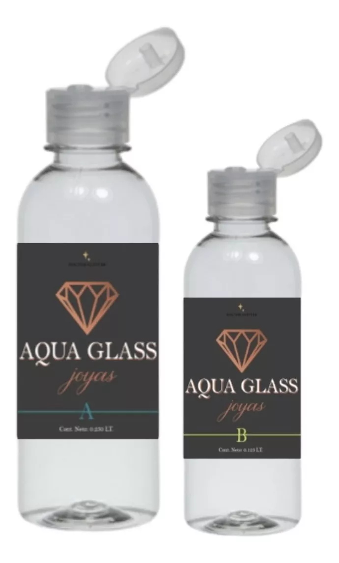 Cristal Epoxi Joyeria X 375 Grs Aqua Glass Sin Burbujas