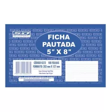 Ficha Pautada Branca 5x8mm São Domingos C/ 100 Folhas