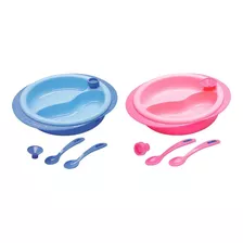 Plato Térmico Infantil Para Bebés Con Ventosa Y Divisor, Color Azul