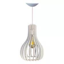 Lustre Mdf 30cm Luminária Pendente Área Churrasco/cozinha