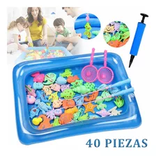 Juego De Pesca Magnético Plástico 40 Piezas