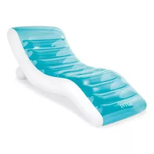 Colchoneta Reclinable Inflable Celeste Intex