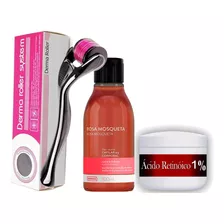 Kit Elimina Estrias Retinóico + Rosa Mosqueta + Dermaroller