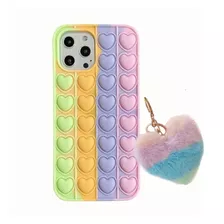 Funda Case Generica Para iPhone Silicona Pop It Arcoiris