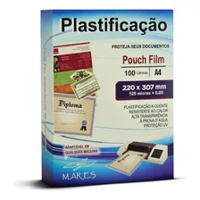 Plástico Polaseal Plastificação A4 0.05 Pacote 100 Un. Mares