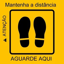 10 Adesivos Chão Pé Fila Distância Higiene Mercados