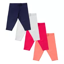 Kit 4 Calças Legging Bebês Cotton Algodão Sortidas Lgik25