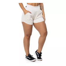 Roupa De Academia Short Curto Com Bolso Brilho Acetinado Tex