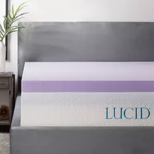 Lucid Memory Foam Sobrecolchón Infusión Lavanda 7.5cm King