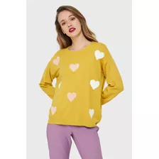 Sweater Corazones Amarillo Nicopoly