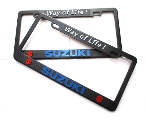  Portaplacas Suzuki Jimny S Cross Swift Letras Azules 2 Pz  Foto 2