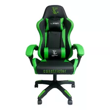 Silla Gamer Ergonómica Constrictor - Lampalagua Verde Material Del Tapizado Cuero Sintético