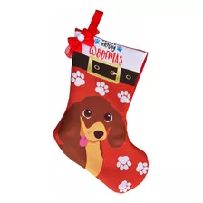 Bota Navidad Decorativa Diseño Perro Salchicha