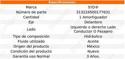 (1) Amortiguador Hid Del Izq/der Pointer Pickup 98/10 Syd Foto 2