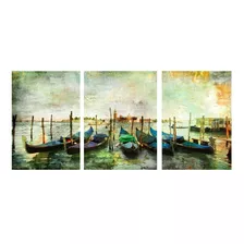 Quadro Paisagem Barcos Veneza Praia Nautico Mar 80x200