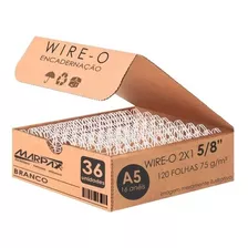 Wire-o Para Encadernação A5 5/8 2x1 Para 120fls Branco 36un