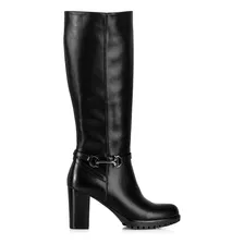 Botas Largas Casual Mujer Negro Comfort Con Tacon Alto Weide