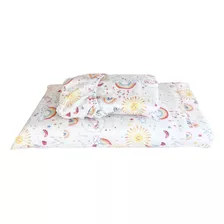 Lençol Elástico E Fronha Mini Cama Montessori Menina/menino Cor Rosa Desenho Do Tecido Unicórnio/rosa