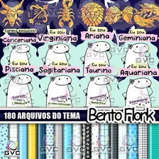 Pack Digital Bento Flork Meme Signos 180 Imagens Fundos Png