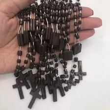 Terço Pescoço Nossa Senhora Aparecida Marrom Uma Dúzia 