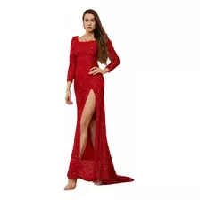 Vestido Mujer Lentejuelas Rojo Fiesta